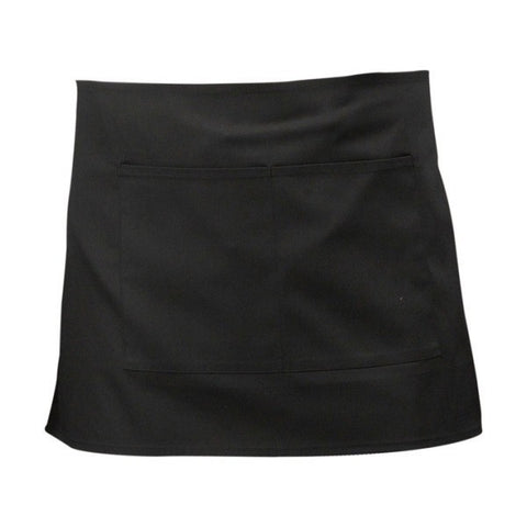 Black Short Apron with Split Pocket 70cm x 37c